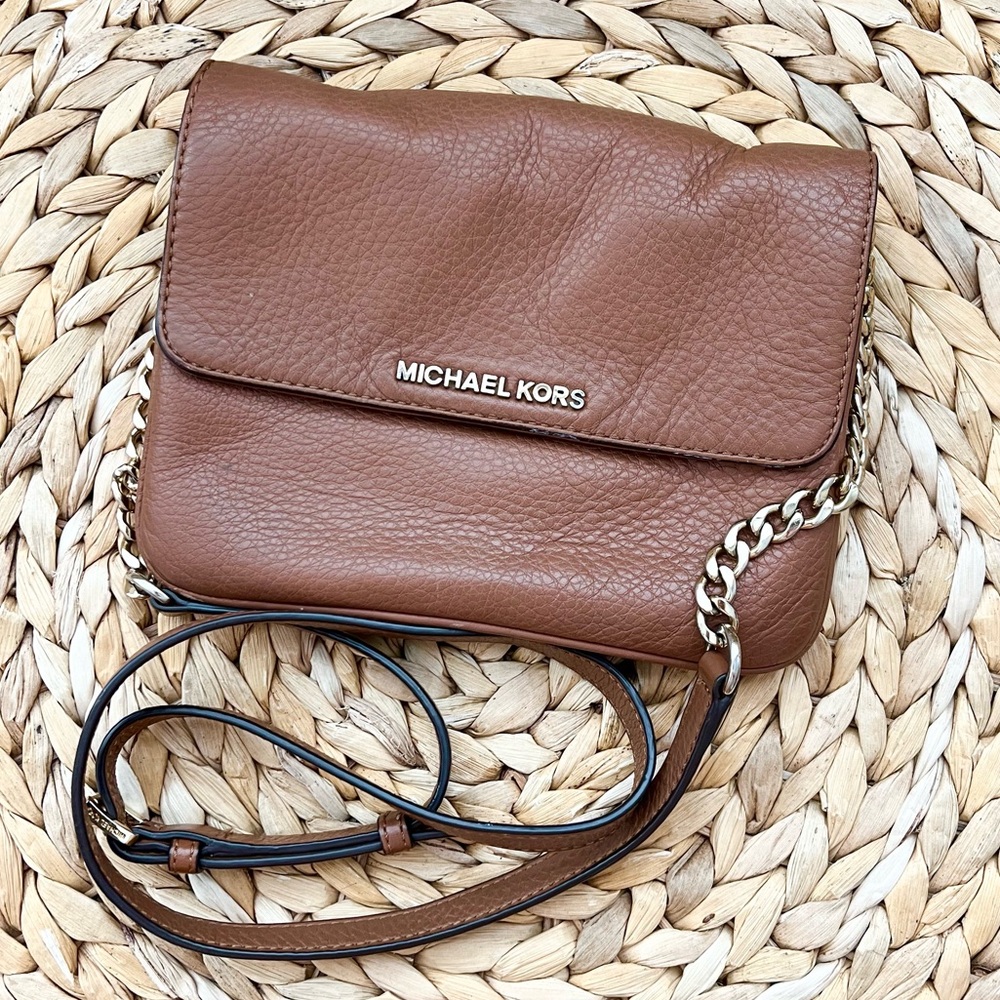 Michael Kors genuine cognac brown leather crossbody bag - Picture 10 of 10